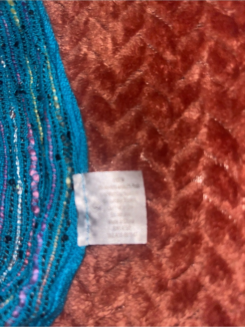 Teal Multicolor Lightweight Women's Scarf with fringe - Picture 4 of 4
